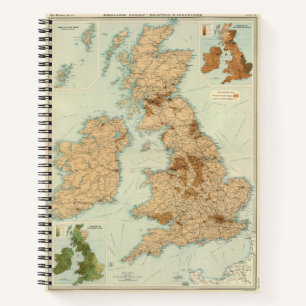 Eisenbahnen und industrielle Landkarte der Britisc Notizbuch