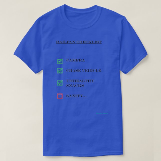 Eisenbahnfächerprüfliste T-Shirt (Design vorne)