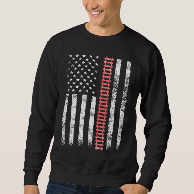 Eisenbahnfan Modellbahn USA Ameri Sweatshirt (Vorderseite)