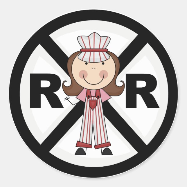 Eisenbahningenieur - Girl-Hemden und Geschenke Runder Aufkleber (Vorderseite)