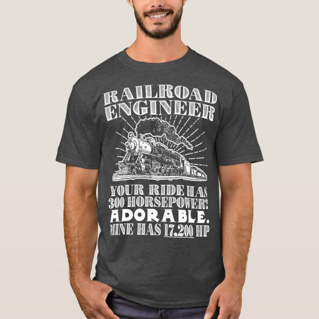 Eisenbahningenieur Horsepower Funny Locomotive T-Shirt (Vorderseite)