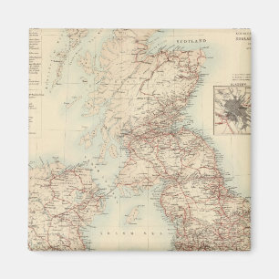 Eisenbahnkarte der Britischen Inseln Magnet