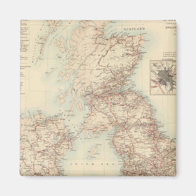 Eisenbahnkarte der Britischen Inseln Magnet (Vorne)