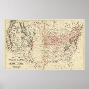 Eisenbahnkarte US Poster