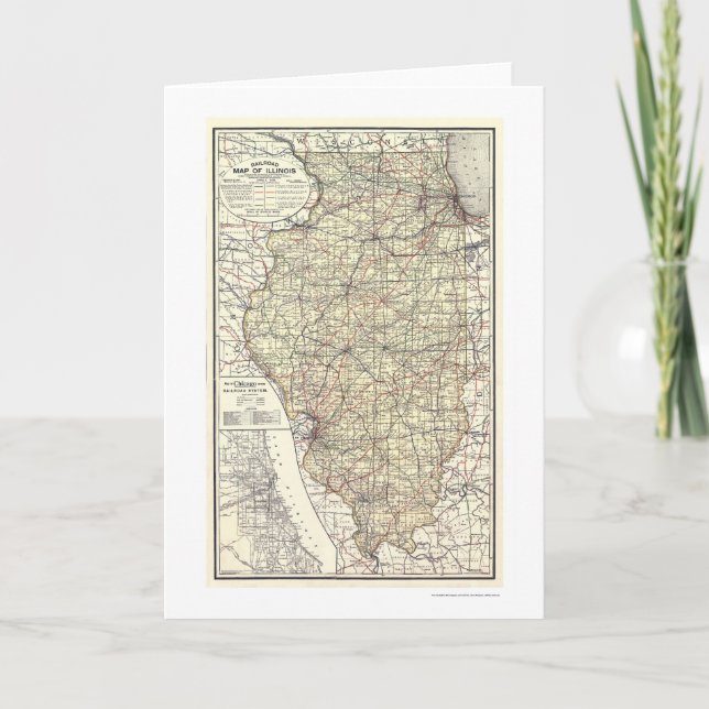 Eisenbahnkarte von Illinois 1898 Karte (Vorderseite)