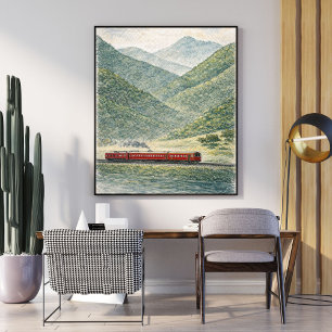 Eisenbahnlandschaft Landzug Poster