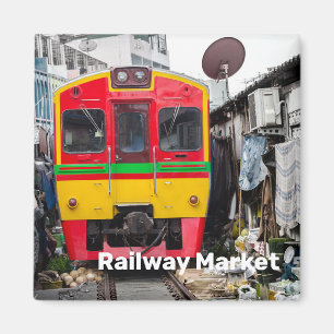 Eisenbahnmarkt Mae Klong Vintag Thailand Retro Magnet