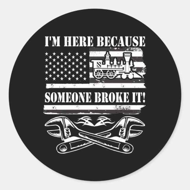 Eisenbahnmechanismus für runder aufkleber (Vorderseite)