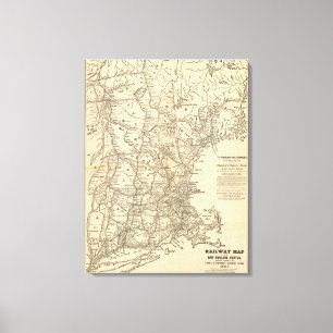 Eisenbahnplan Neuengland Staaten Leinwanddruck