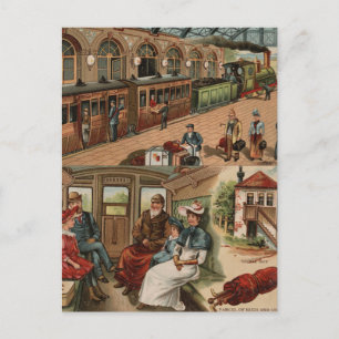 Eisenbahnreise Postkarte