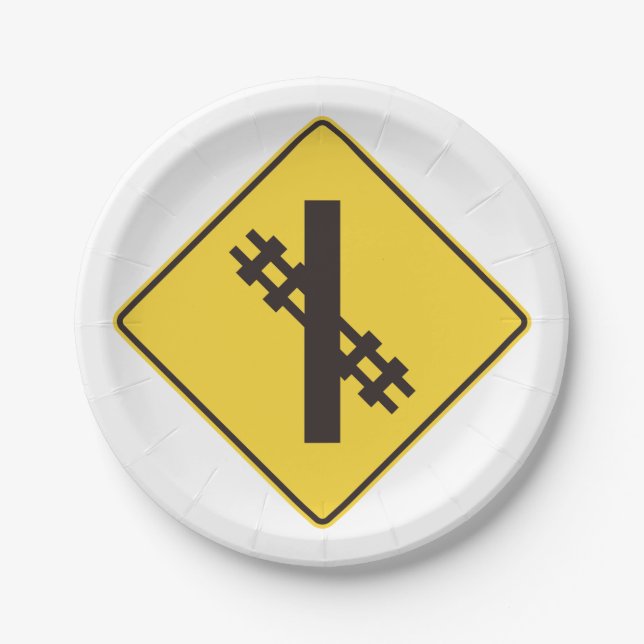 Eisenbahnschild Pappteller (Vorderseite)