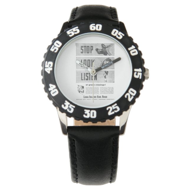 Eisenbahnsicherheit auf Long Island Armbanduhr (Vorderseite)