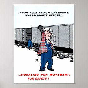 Eisenbahnsicherheit kommt an erster Stelle Vintag Poster