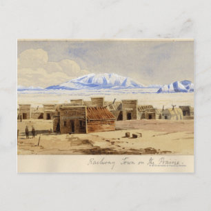 Eisenbahnstadt in der Prärie Postkarte