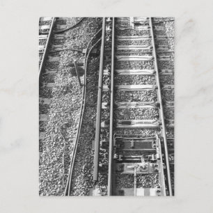 Eisenbahnstrecken, Schwarz und Weiß. Postkarte