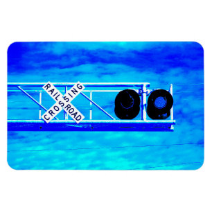 Eisenbahnübergang-Blinker mit blauen Lichtern Magnet