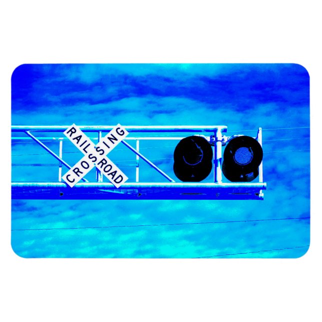 Eisenbahnübergang-Blinker mit blauen Lichtern Magnet (Horizontal)