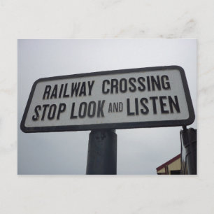 Eisenbahnübergangszeichen Postkarte