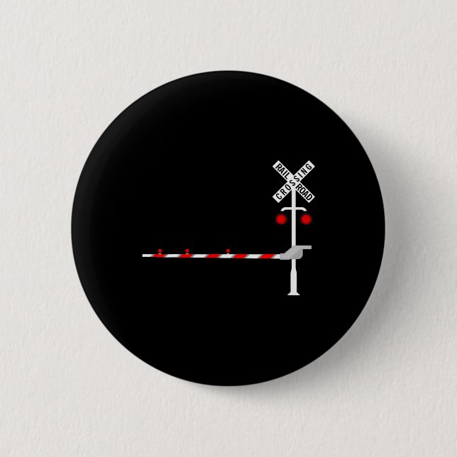 Eisenbahnüberquerung Rrier Sign Halloween Kostüm D Button (Vorderseite)