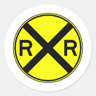 Eisenbahnüberquerung Warning Street Signalzug Runder Aufkleber