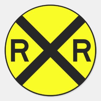 Eisenbahnüberquerung Warning Street Signalzug Runder Aufkleber