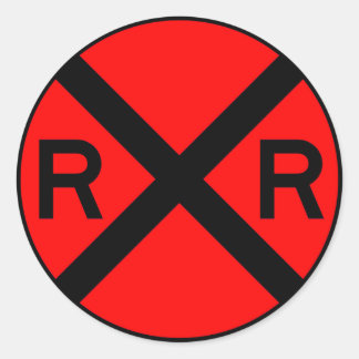 Eisenbahnüberquerung Warning Street Signalzug Runder Aufkleber