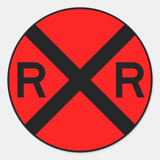 Eisenbahnüberquerung Warning Street Signalzug Runder Aufkleber (Vorderseite)