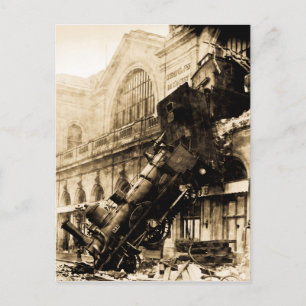 Eisenbahnunfall von Montparnasse 1895 Vintage Postkarte