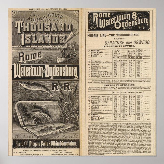 Eisenbahnverbindung zu den Tausend Inseln Poster (Vorne)
