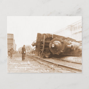 Eisenbahnwrack 1929 postkarte
