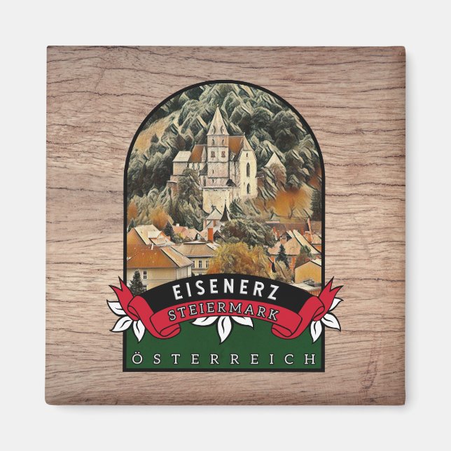Eisenerz Steiermark Vintag Österreich Souvenir Magnet (Vorne)