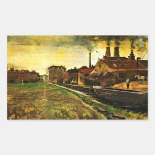 Eisenhütte in Den Haag von Vincent van Gogh Rechteckiger Aufkleber