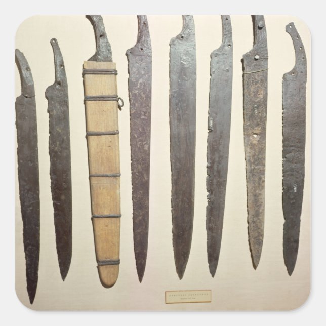 Eisenklingen für Schwerter Quadratischer Aufkleber (Vorderseite)