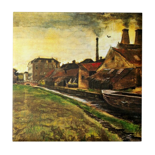 Eisenmühle von Vincent van Gogh in Den Haag Fliese (Vorderseite)