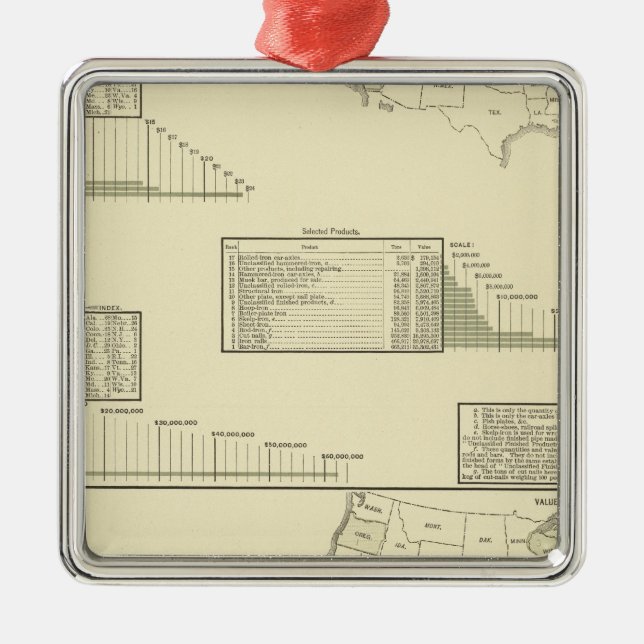 EisenWalzwerke und Hochöfen Ornament Aus Metall (Vorne)