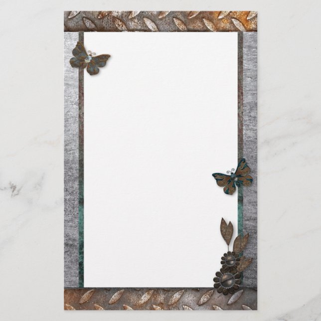 Eiserne Butterfly Garden Stationery Briefpapier (Vorderseite)