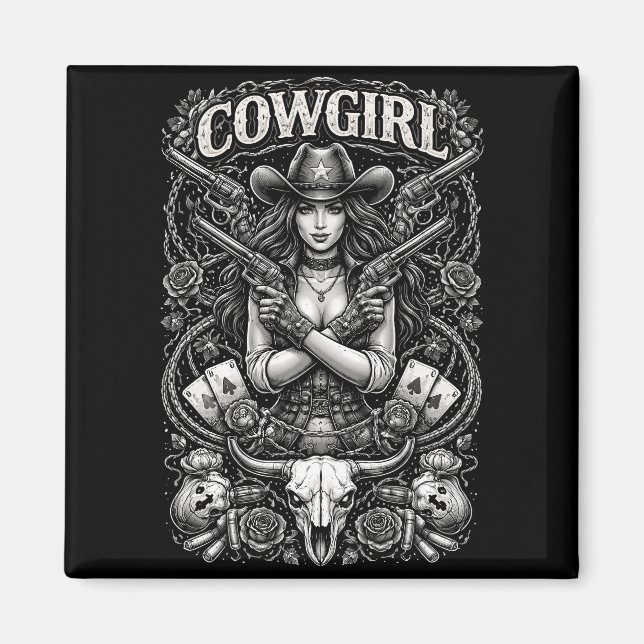 Eiserne Cowgirl Magnet (Vorne)