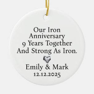Eiserner Hochzeitsschmuck, Eiserne 9. Hochzeitstag Keramik Ornament