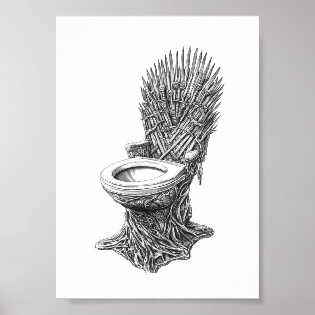 Eiserner Thron Toilette – Lustiges Game of Thrones Poster (Vorne)