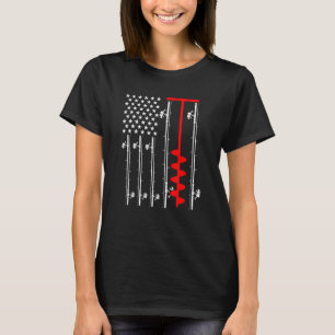 Eisfischen Amerikanische Flagge, Patriotisches Eis T-Shirt