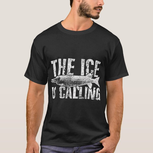 Eisfischen Angeln Fischen T-Shirt (Vorderseite)