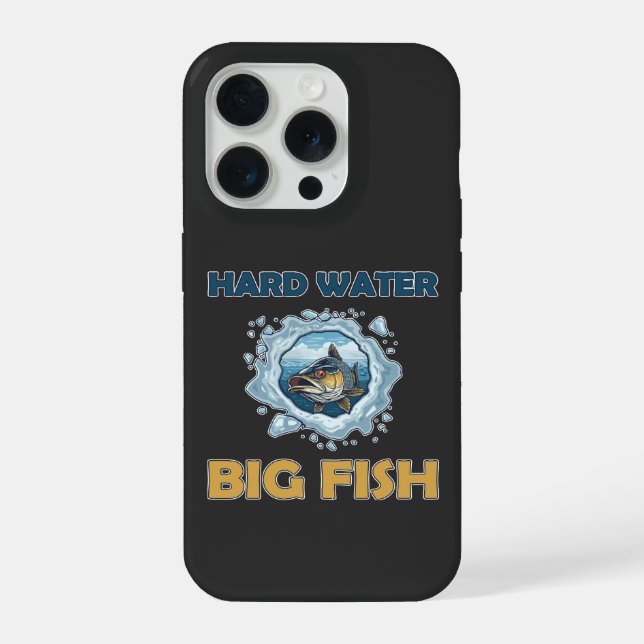 Eisfischen auf Zander Hartwasser Großer Fisch Gesc iPhone Hülle (Rückseite)