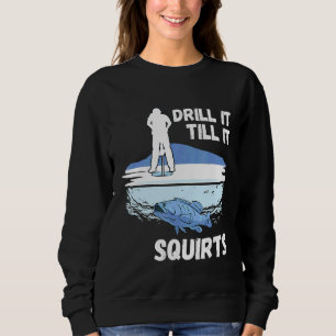 Eisfischen Drill It Eisloch Winter Fischer Katze Sweatshirt