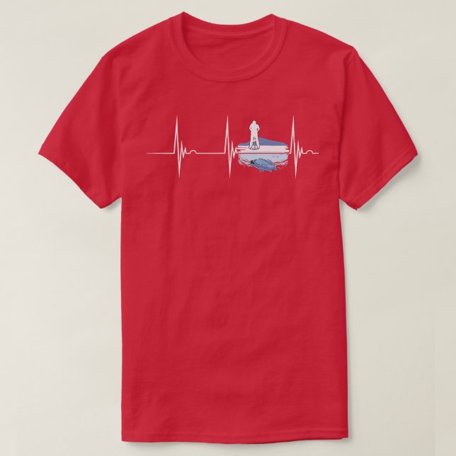 Eisfischen EKG Pulsschneeangeln Angellocke T-Shirt (Design vorne)