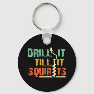 Eisfischen Hand Auger Fisch Schlüsselanhänger