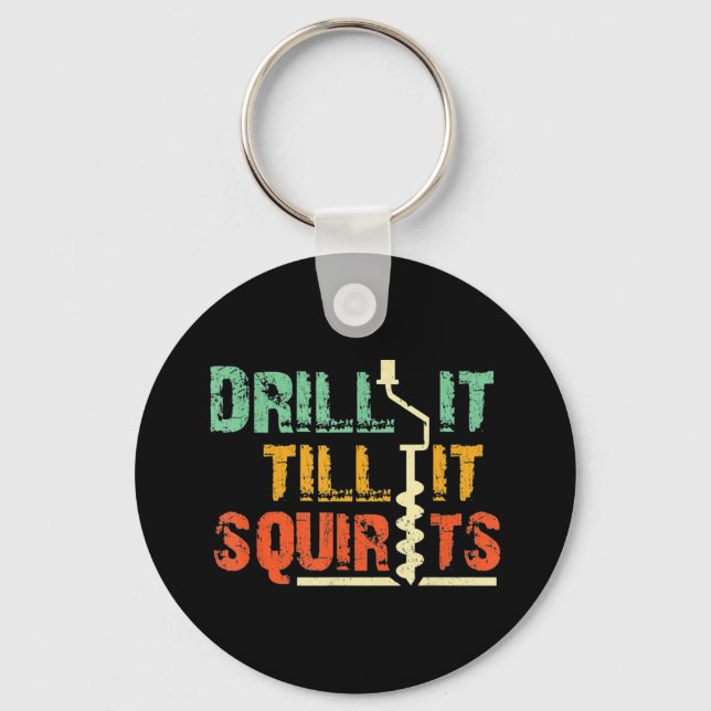 Eisfischen Hand Auger Fisch Schlüsselanhänger (Vorderseite)