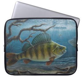 Eisfischen nach Barschen Laptopschutzhülle