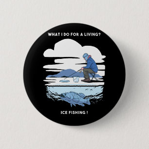 Eisfischen - Winterangler-Design Button