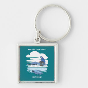Eisfischen - Winterangler-Design Schlüsselanhänger