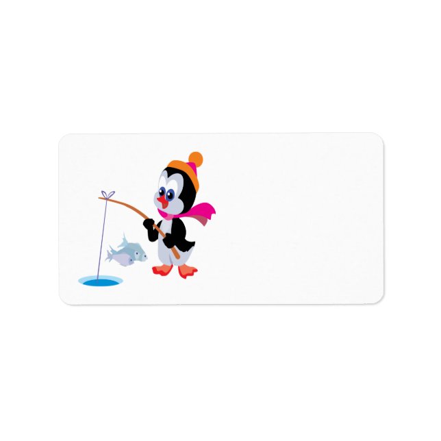 Eisfischerei auf Pinguin 2 Adressaufkleber (Vorne)
